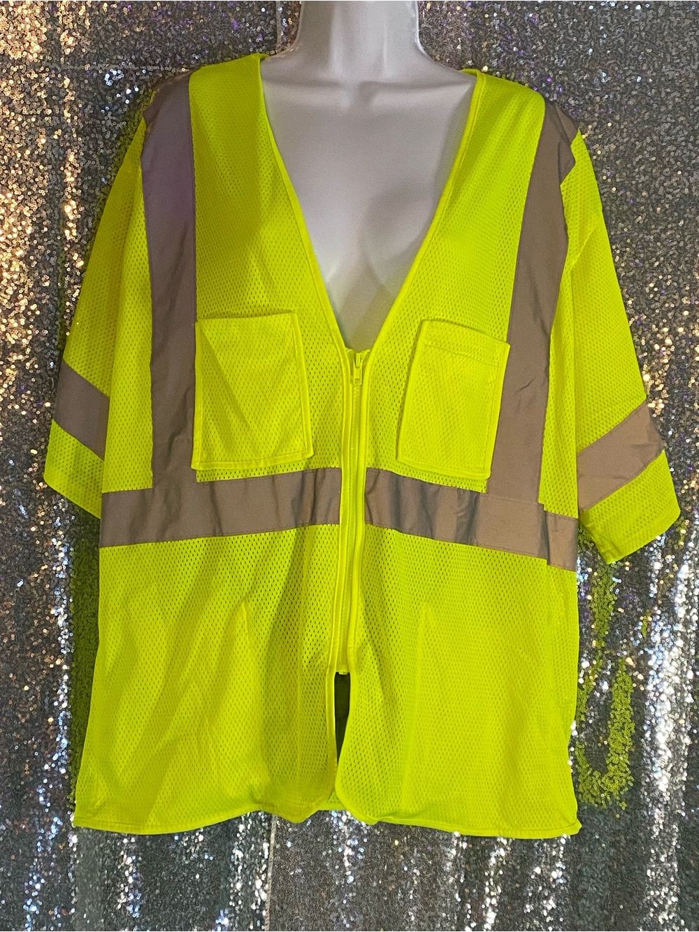 Global Glove FrogWear HV High-Visibility Mesh Polyester, type R, Class C vest